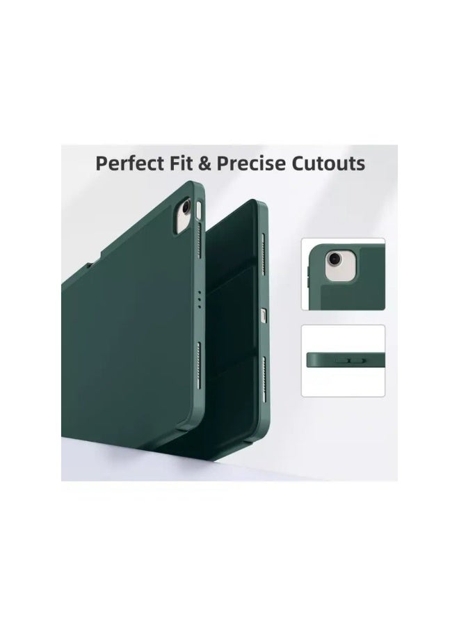 ACLIX Pine Green Slim Trifold Case for iPad Air 13" M2 (2024) & iPad Pro 12.9" (6th/5th/4th Gen) with Pencil Holder & Soft TPU Back - Image 2