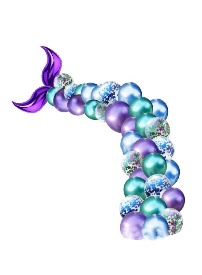 NIBEMINENT 43-Piece Custom Mermaid Metal Balloon Set - Image 1