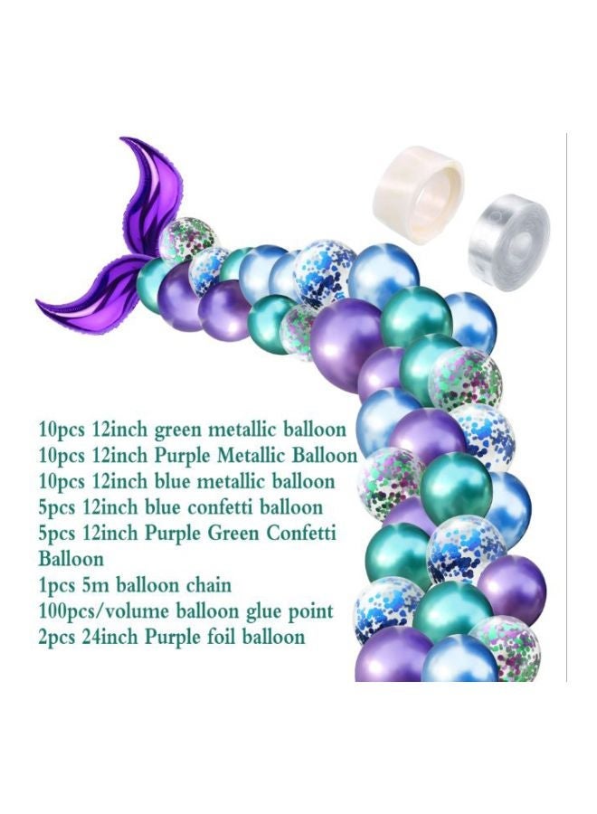 NIBEMINENT 43-Piece Custom Mermaid Metal Balloon Set - Image 2