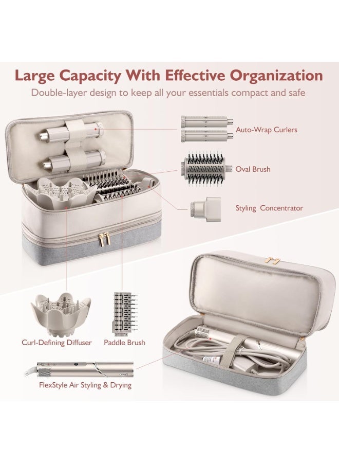 Double-Layer Travel Hair Styling Tool Organizer Bag, Storage Case For Hair Dryer, Shark FlexStyle, Dyson Airwrap And Revlon Hot Air Brush Accessories - Image 2