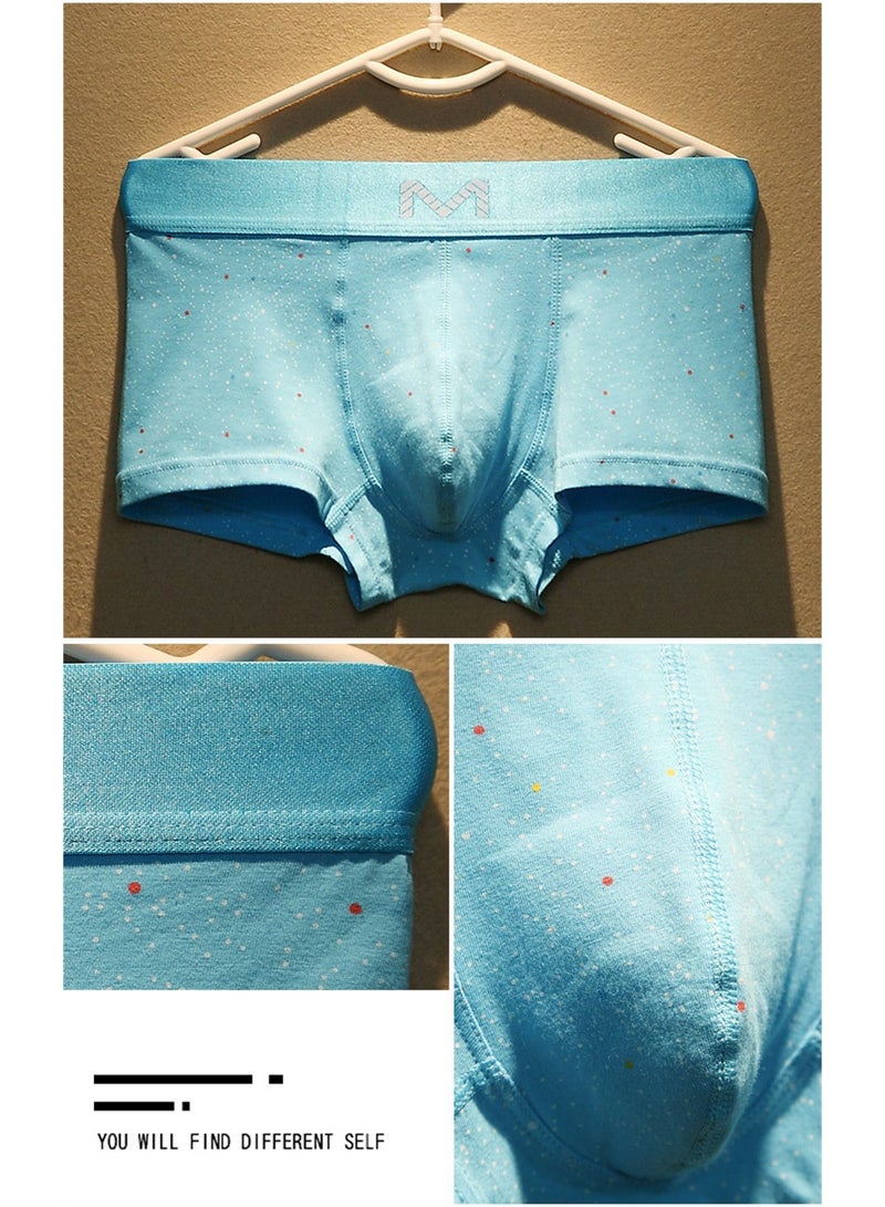 Loquat Men's Underwear Cotton Boxer Shorts Star Polka Dot Student Summer Trend Personality Thin Breathable  - Image 2