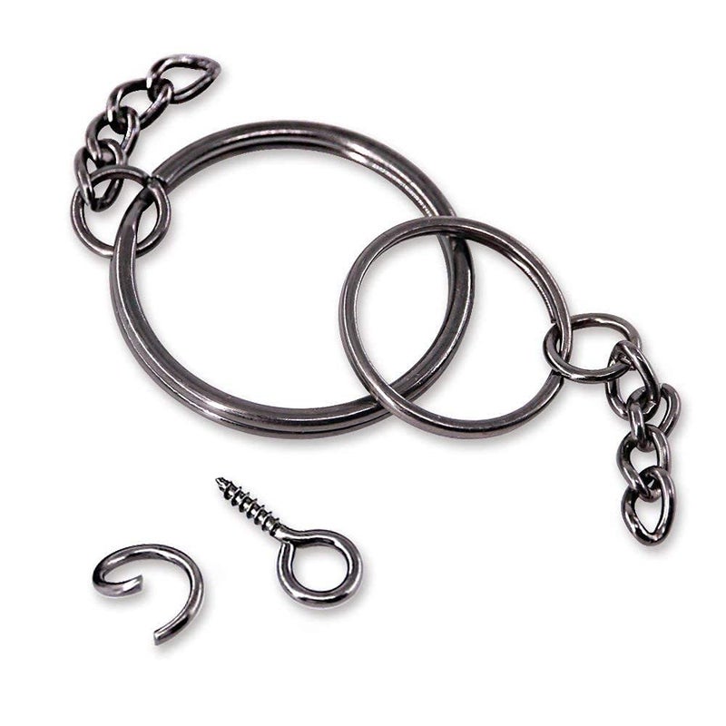 DIY Crafts Diy Crafts 13635 Rings Kit, Keychain Rings With Chain & Jump Ring With Screw Eye Pins Bulk for Jewelry Findings Making, Pack of 250 Mix Sizes (Multicolor)  - Image 5