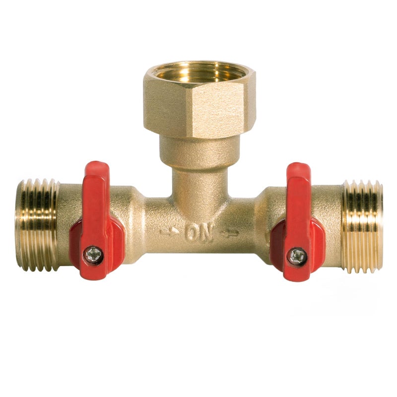 HQMPC 3/4" hose splitter 2 way water splitter male connectors allows you to run 2 hoses, hose quick connectors, hose spigot - Image 1