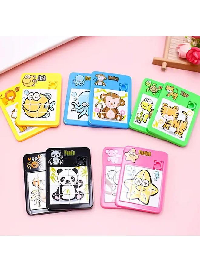 لغز الصور المقطوعة الكرتوني، لغز انزلاقي بشبكة 16 مربعًا ومتاهة للأطفال الصغار، رسوم توضيحية ملونة للحيوانات، لعبة تعليمية تفاعلية، بناء متين، هدية للعطلات، نشاط عائلي. - Image 5