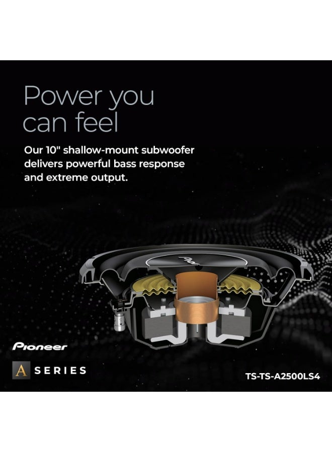 بايونير مكبر صوت فرعي Pioneer TS-A2500LS4 بمكونات سطحية وملف صوتي واحد مقاس 10 بوصات - Image 4