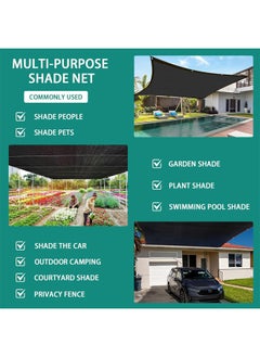 HQ-GAMING Sun Shade Cloth Cover Mesh with Grommets Sun Shade Sail Garden Sunblock Shade Cloth Shading Net Sun Canopies for Greenhouse Garden Plants Sail Net Sun Protection Fabric Mesh (Black)  - Image 3