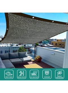 HQ-GAMING Sun Shade Cloth Cover Mesh with Grommets Sun Shade Sail Garden Sunblock Shade Cloth Shading Net Sun Canopies for Greenhouse Garden Plants Sail Net Sun Protection Fabric Mesh (Black)  - Image 2