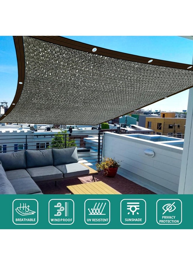 HQ-GAMING Sun Shade Cloth Cover Mesh with Grommets Sun Shade Sail Garden Sunblock Shade Cloth Shading Net Sun Canopies for Greenhouse Garden Plants Sail Net Sun Protection Fabric Mesh (Black)  - Image 2
