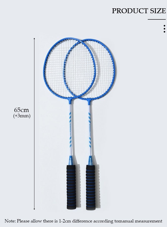 DUNISO Badminton Rackets Set for 2 Players – Lightweight with Shuttlecocks & Carrying Bag - Blue - Image 2