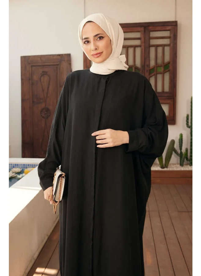 Neways 6571- Tencel Piece Dye Abaya Black