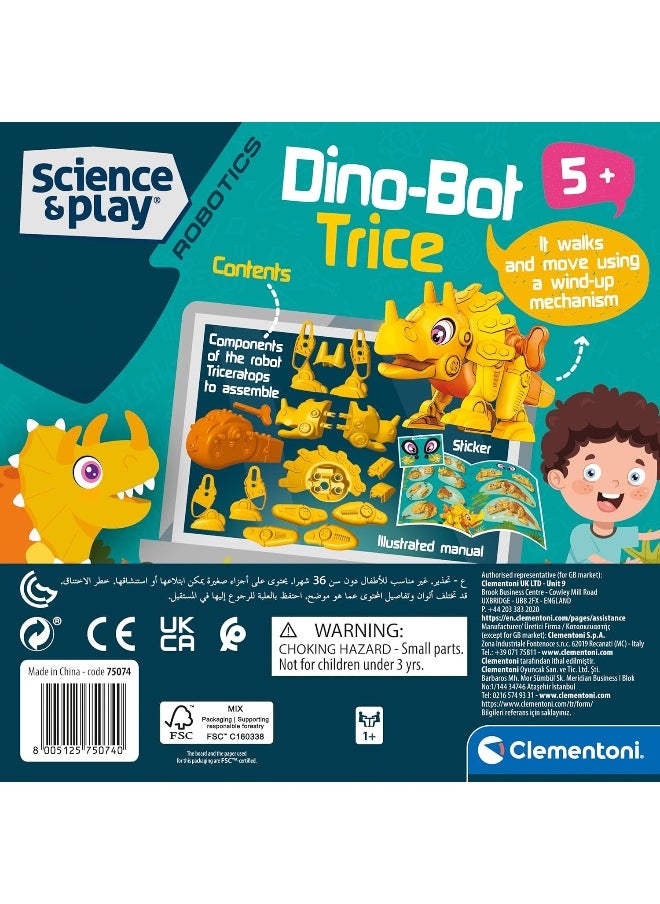 Clementoni 75074 Science & Play Robotics - Dino Bot Triceratops - Building Robot Dinosaur For Children, Science Game 5 Years, Educational Game - Made In Italy  - Image 3