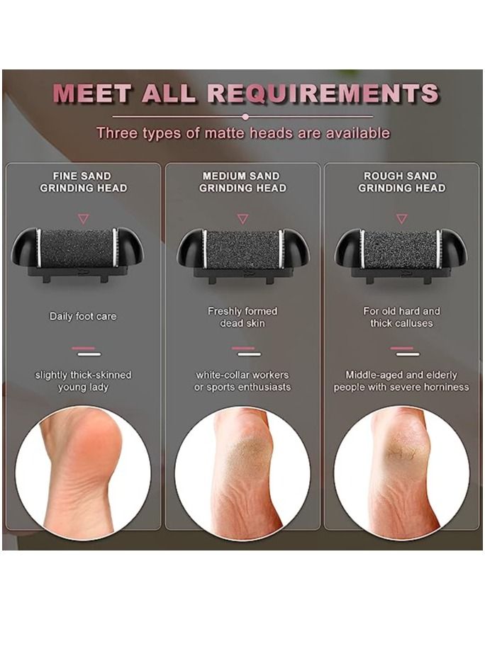 Rechargeable 18 in 1 Professional Pedicure Kit,Electric Grinding Pedicure Tools Foot Sandpaper Foot File for Heels Professional Foot Care Tool Dead Hard Skin Callus Remover With 3 Roller Heads 2 Speed - Image 3