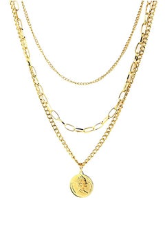Just Peachy Just Peachy Gold-Toned Layered Chain Necklace by Just Peachy – Trendy Multi-Layer Design – Premium Durable Finish – Adjustable Length – Perfect for Everyday Wear or Special Occasions  - Image 1