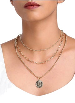 Just Peachy Just Peachy Gold-Toned Layered Chain Necklace by Just Peachy – Trendy Multi-Layer Design – Premium Durable Finish – Adjustable Length – Perfect for Everyday Wear or Special Occasions  - Image 2