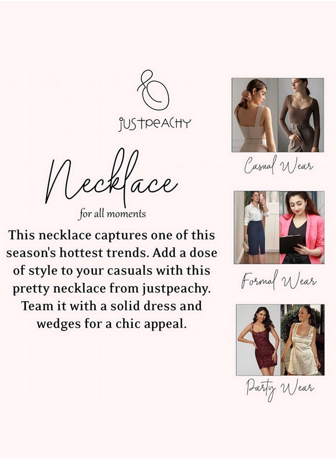 Just Peachy Just Peachy Gold-Toned Layered Chain Necklace by Just Peachy – Trendy Multi-Layer Design – Premium Durable Finish – Adjustable Length – Perfect for Everyday Wear or Special Occasions  - Image 5
