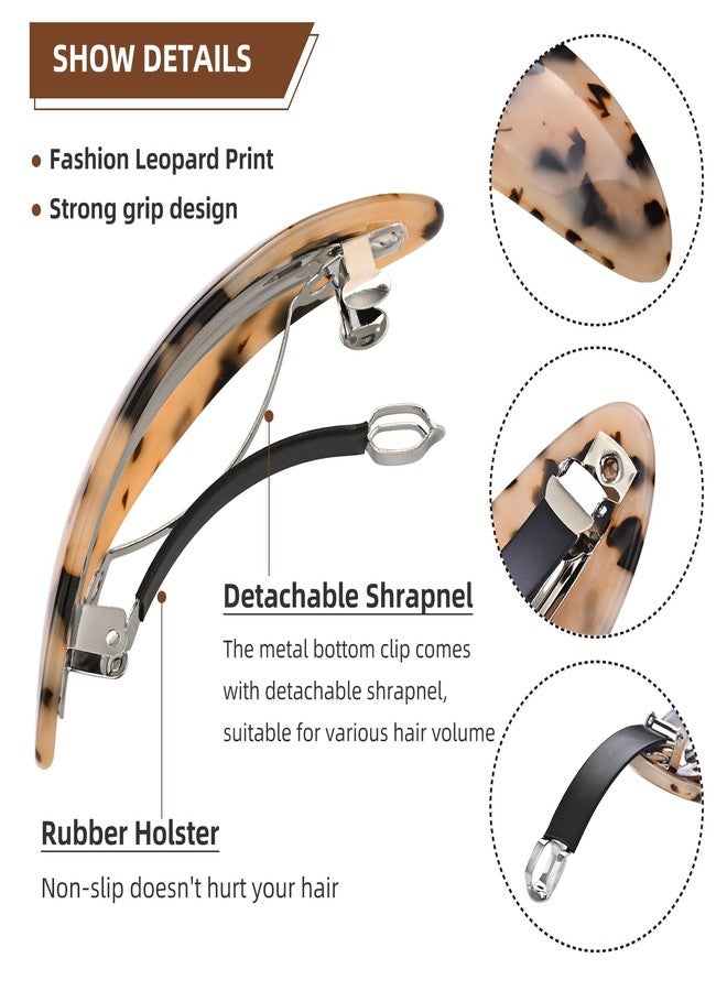 Aaiffey Hair Barrettes for Women Tortoise Shell Hair Clips Classic Snap Retro Hair Pin Vintage French Barrette for Long Thick Hair (3Pcs) - Image 3