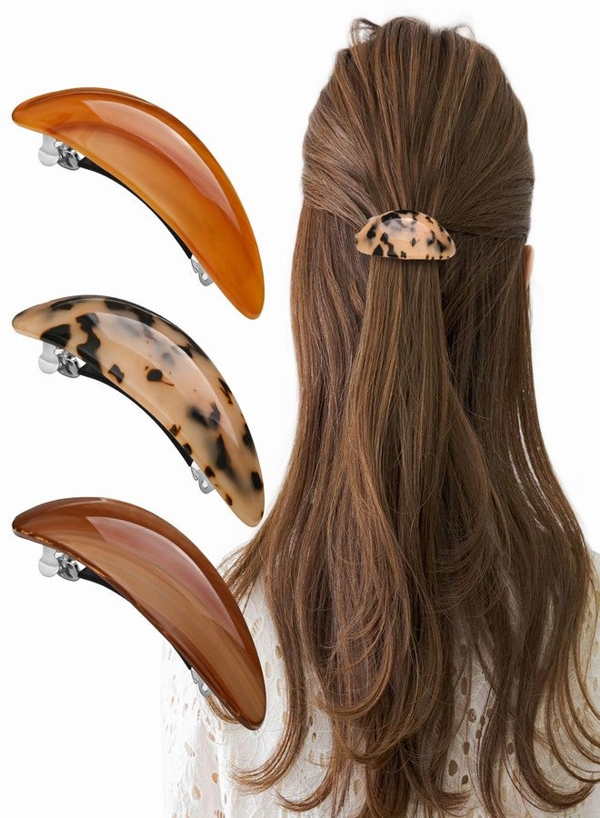 Aaiffey Hair Barrettes for Women Tortoise Shell Hair Clips Classic Snap Retro Hair Pin Vintage French Barrette for Long Thick Hair (3Pcs) - Image 1