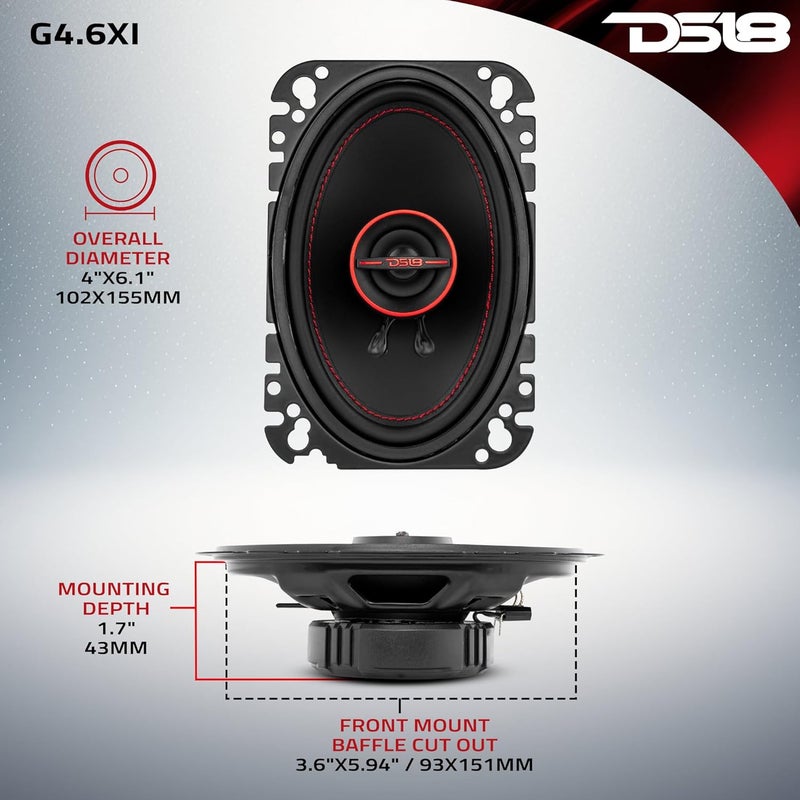 DS18 مكبرات الصوت DS18 GEN-X4.6 4x6" 135 وات 2-طرق كوكسيل - تباع كزوج - Image 4
