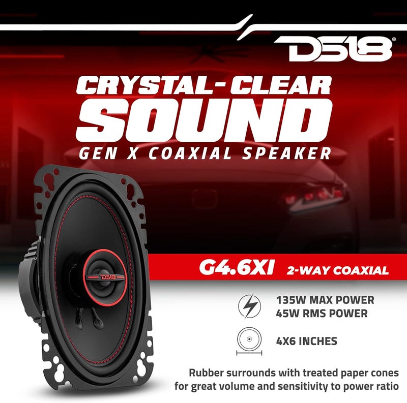 DS18 مكبرات الصوت DS18 GEN-X4.6 4x6" 135 وات 2-طرق كوكسيل - تباع كزوج - Image 2