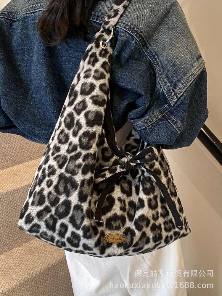 Vintage Underarm Leopard Tote Bag Women'S Fashion Trendy Large Capacity Shoulder Bag All-Match Women'S Bag - Image 4