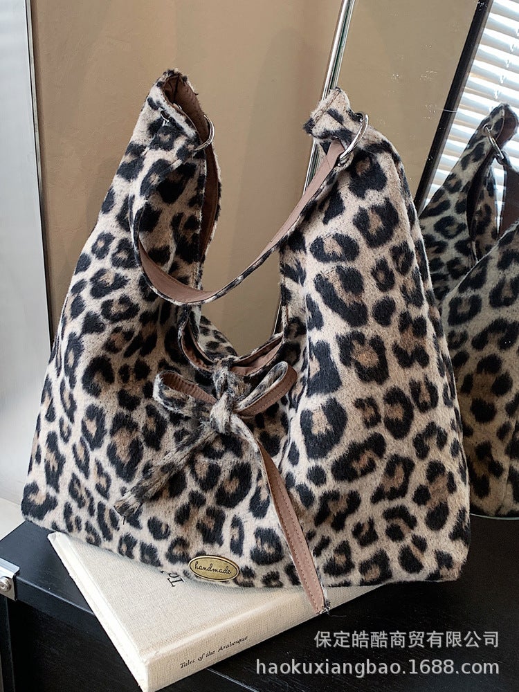 Vintage Underarm Leopard Tote Bag Women'S Fashion Trendy Large Capacity Shoulder Bag All-Match Women'S Bag - Image 3