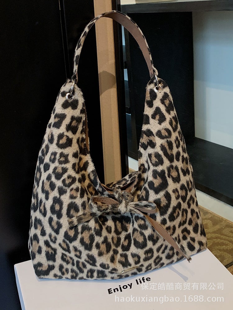 Vintage Underarm Leopard Tote Bag Women'S Fashion Trendy Large Capacity Shoulder Bag All-Match Women'S Bag - Image 5