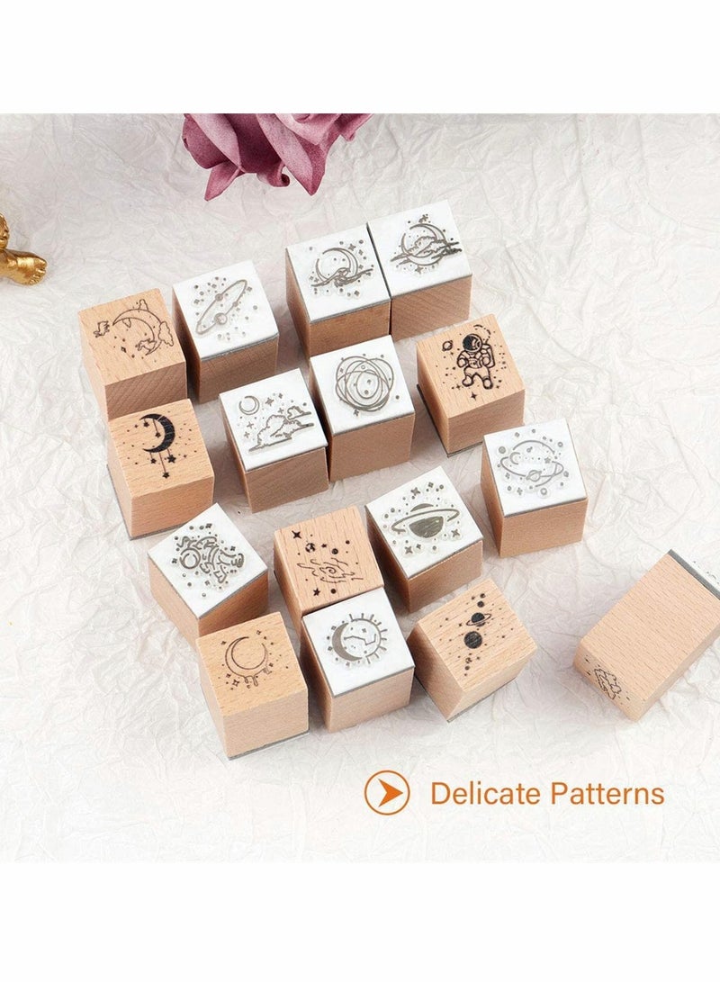 Wooden Rubber Stamps for Arts Crafts Bullet Journals Card Making Scrapbooking Diary Letter - Image 5