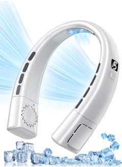 Necomi Neck Air Conditioner, 5-speed Adjustable, Portable Neck Fan, Bladeless Neck Cooling Fan, USB Charging, For Sports, Travel, Outdoor and Indoor (White)  - Image 1