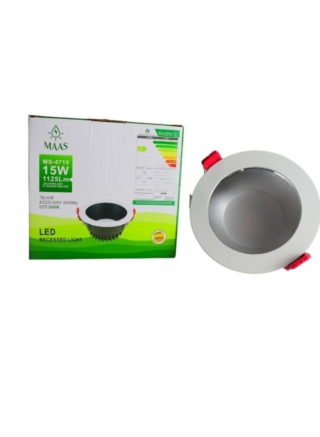MAAS LED recessed lamp, recessed LED lamp for ceiling, wall and garden, 1125 lumens, 15 watts, Yellow Light  - Image 1