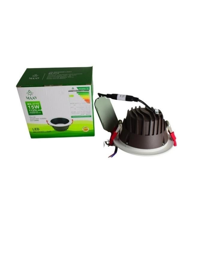 MAAS LED recessed lamp, recessed LED lamp for ceiling, wall and garden, 1125 lumens, 15 watts, Yellow Light  - Image 3