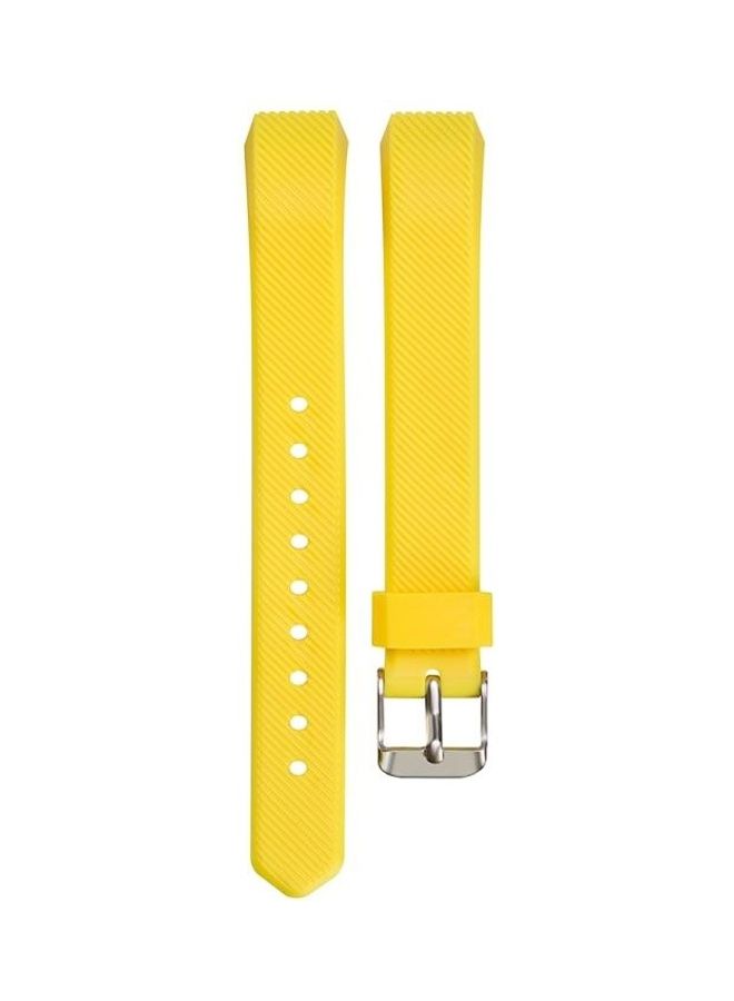 NIBEMINENT Silicone Replacement Wrist Strap With Buckle For Fitbit Alta Yellow