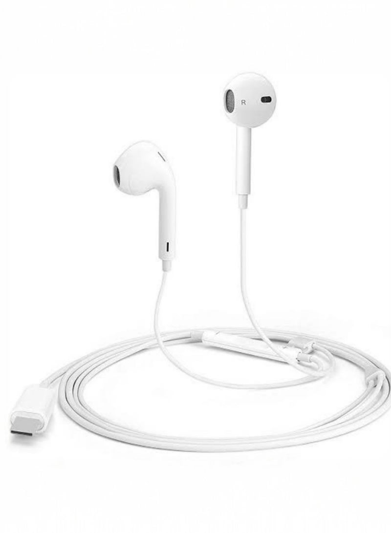 Type-C stereo earphones with microphone and volume control