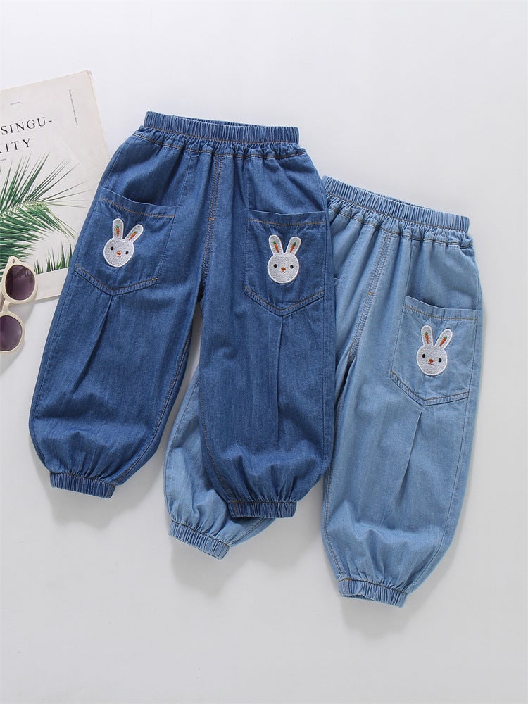 Summer Children'S Wear All-Match Children'S Pants Girls' Anti-Mosquito Pants Boys Trousers Breathable Embroidered Anti-Mosquito Pants - Image 2