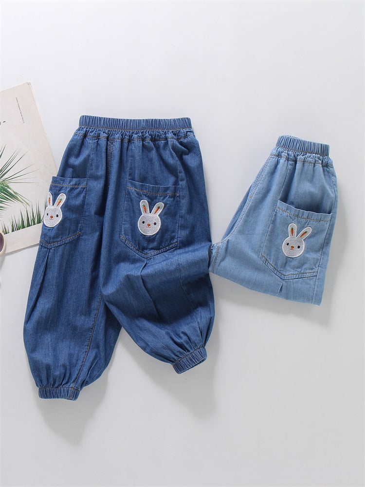 Summer Children'S Wear All-Match Children'S Pants Girls' Anti-Mosquito Pants Boys Trousers Breathable Embroidered Anti-Mosquito Pants - Image 3
