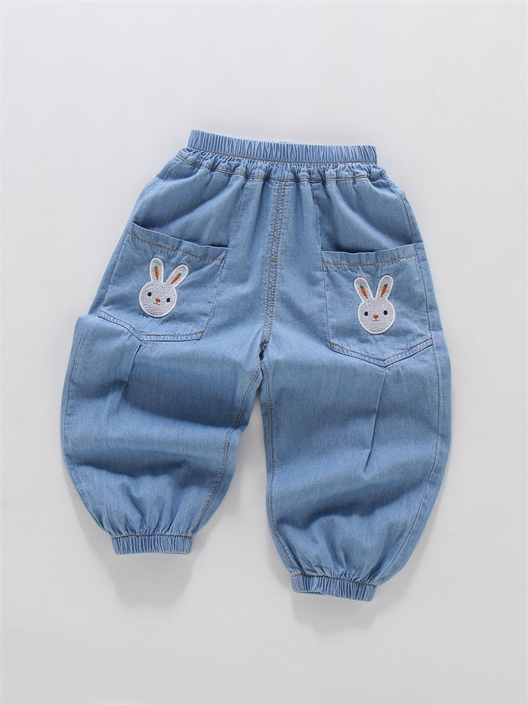 Summer Children'S Wear All-Match Children'S Pants Girls' Anti-Mosquito Pants Boys Trousers Breathable Embroidered Anti-Mosquito Pants - Image 5