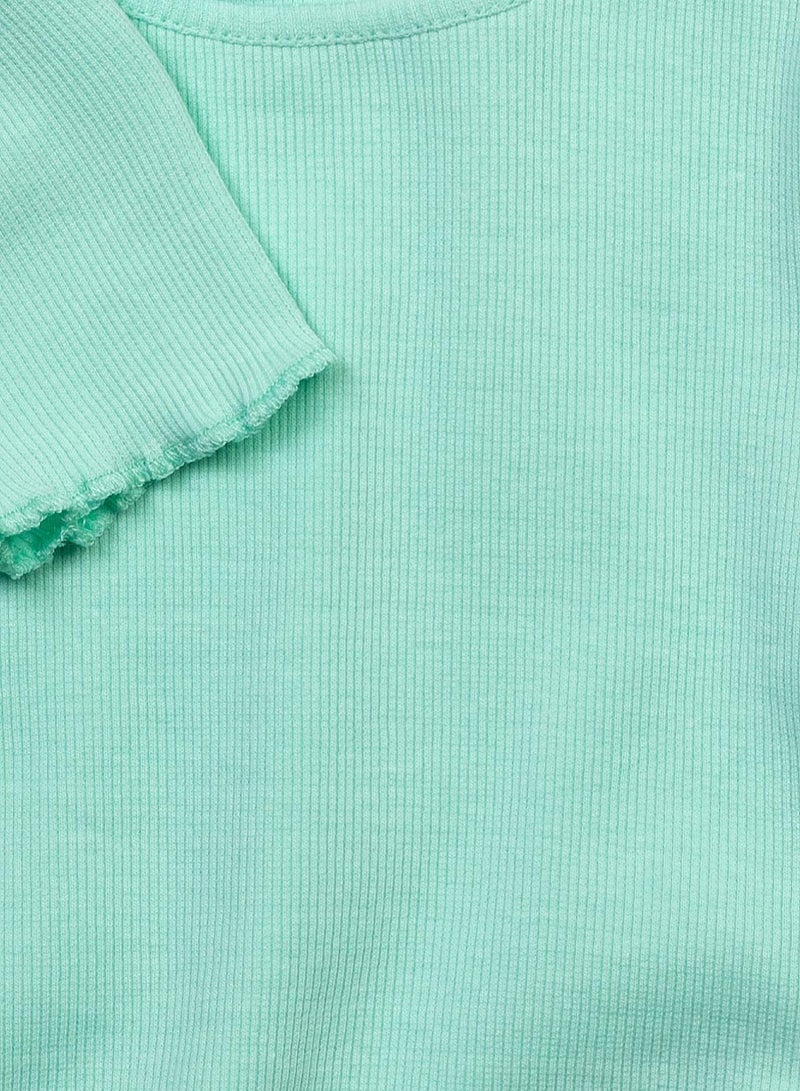 مينوتي تيشيرت بناتي مضلع بأكمام قصيرة - Image 3