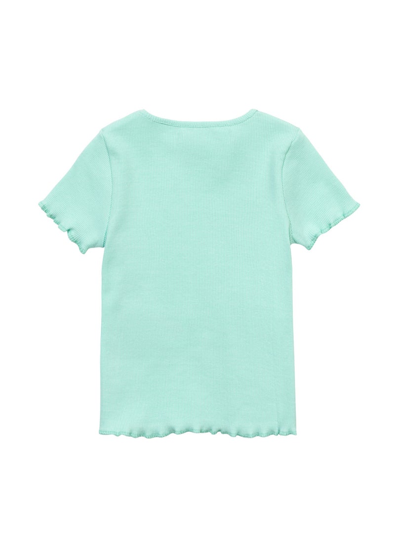 مينوتي تيشيرت بناتي مضلع بأكمام قصيرة - Image 2