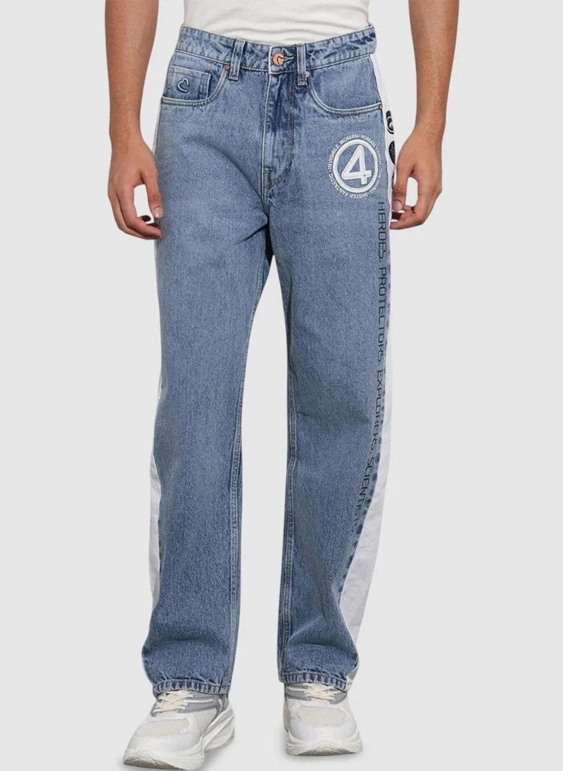 Men Classic Regular Fit Mid-Rise Light Fade Stretchable Jeans