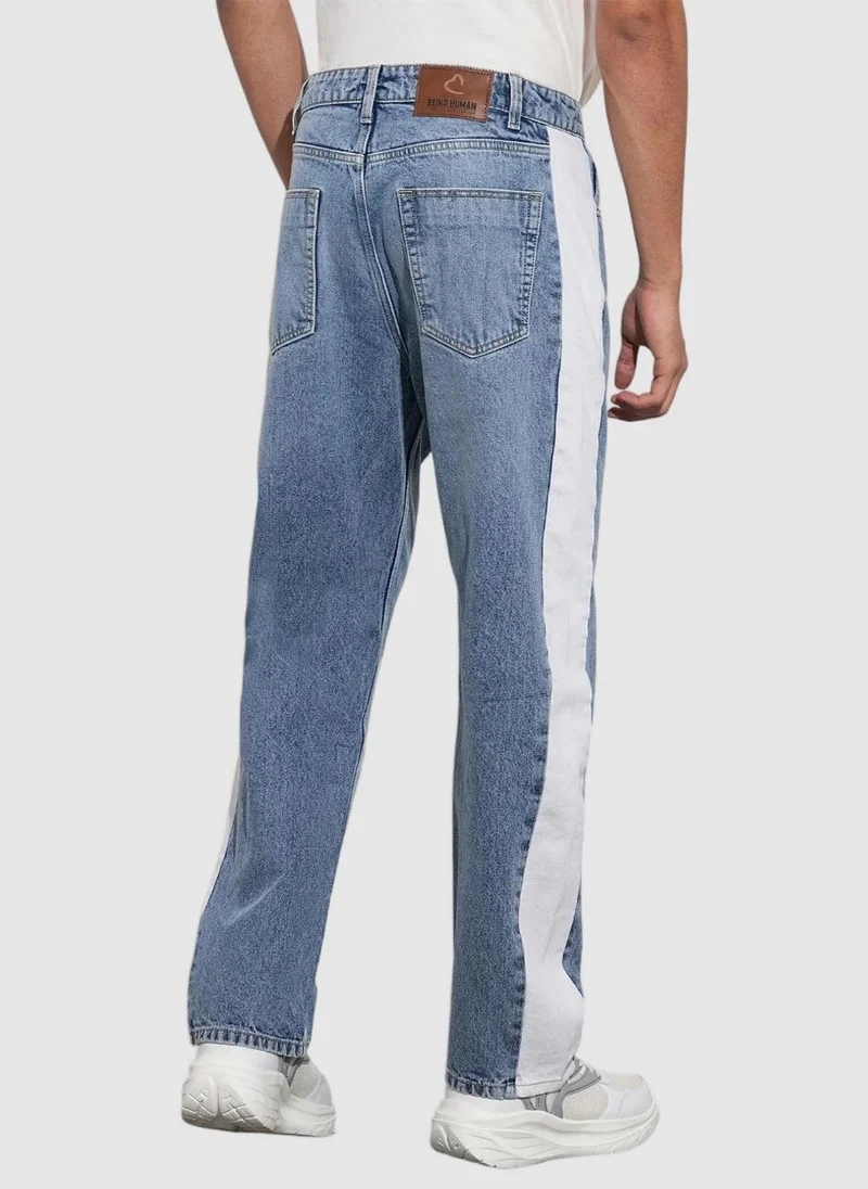 Being Human MID TONE Men Classic Regular Fit Mid-Rise Light Fade Stretchable Jeans for Men | Best Price UAE
