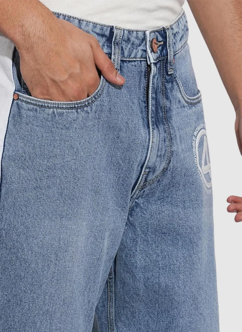 Being Human MID TONE Men Classic Regular Fit Mid-Rise Light Fade Stretchable Jeans for Men | Best Price UAE