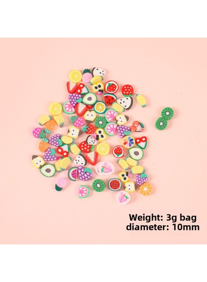 3g Bag 10mm Simulated Small Fruit Soft Clay Piece Miniature Food Toy DIY Handmade Manicure Mobile Phone Case Decorative Patch-Color:3g Bag•10mm Fruit Style (randomly Sent)  - Image 1