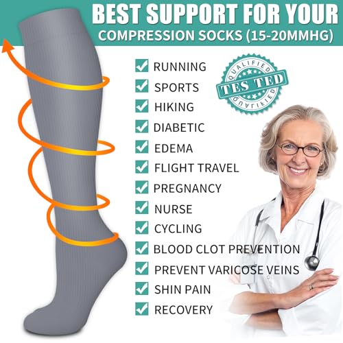 Laite Hebe 3 Pack Compression Sock-Compression Sock for Women and Men-Best for Running,Sports - Image 5