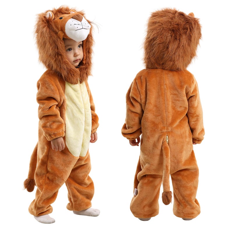 TONWHAR Toddlers Lion Costume Soft Kids Halloween Dress Up Romper Outfits for Boys Girls1824 MonthsLion - Image 2
