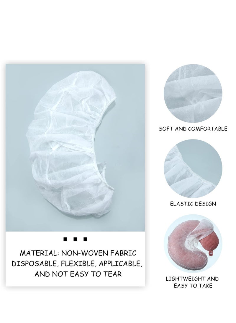 SYOSI 100 Pieces Disposable Headrest Covers Disposable Massage Covers Massage Headrest Covers Non-Sticking Cradle Cover Non-woven U-shaped Cradle Cover for Massage Tables - Image 2