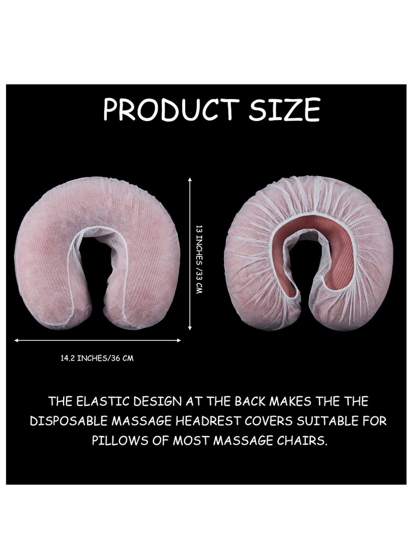 SYOSI 100 Pieces Disposable Headrest Covers Disposable Massage Covers Massage Headrest Covers Non-Sticking Cradle Cover Non-woven U-shaped Cradle Cover for Massage Tables - Image 4