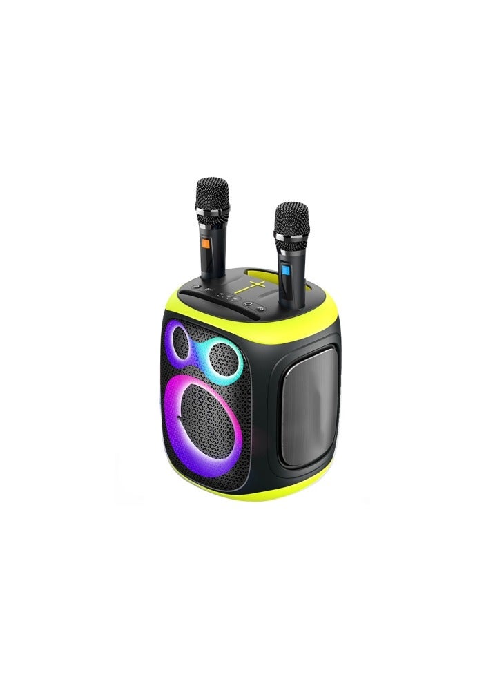 مكبرات صوت حفلات لاسلكية بقوة 120 وات مع مكبر صوت وميكروفون مزدوج ونظام مكبرات صوت احترافي متعدد الإمكانات للاستخدام في الهواء الطلق للكاريوكي والمناسبات - Image 2