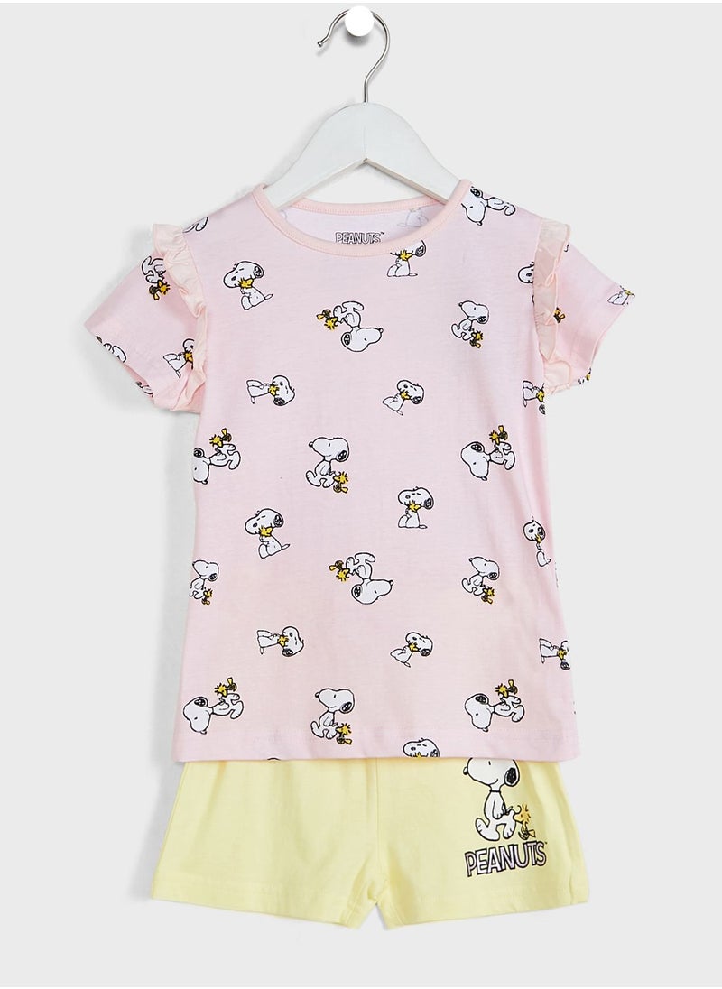 Peanuts - Kids Snoopy T-Shirt & Short Set - Image 1