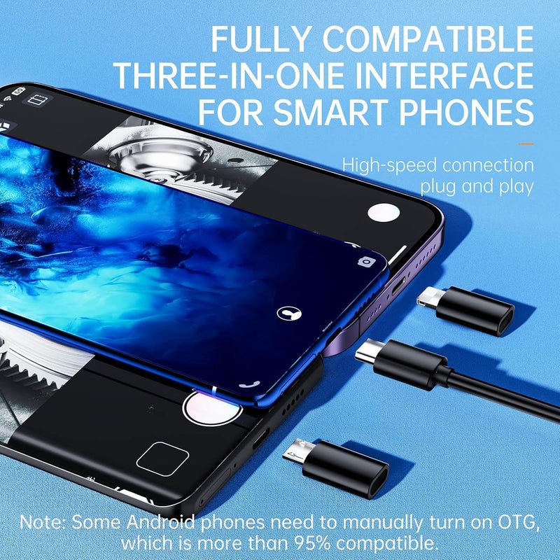 Dual Lens Industrial Endoscope Camera 1920P IP68 Inspection Snake Camera 3 5m Adjustable LED Light - Image 3