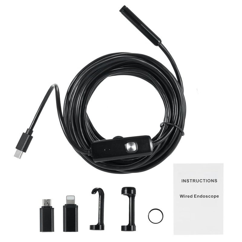 Dual Lens Industrial Endoscope Camera 1920P IP68 Inspection Snake Camera 3 5m Adjustable LED Light - Image 1