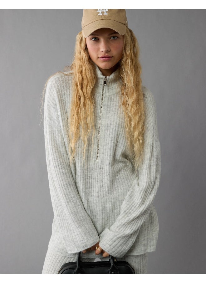 American Eagle - AE Oversized Quarter-Zip Sweater - Image 1